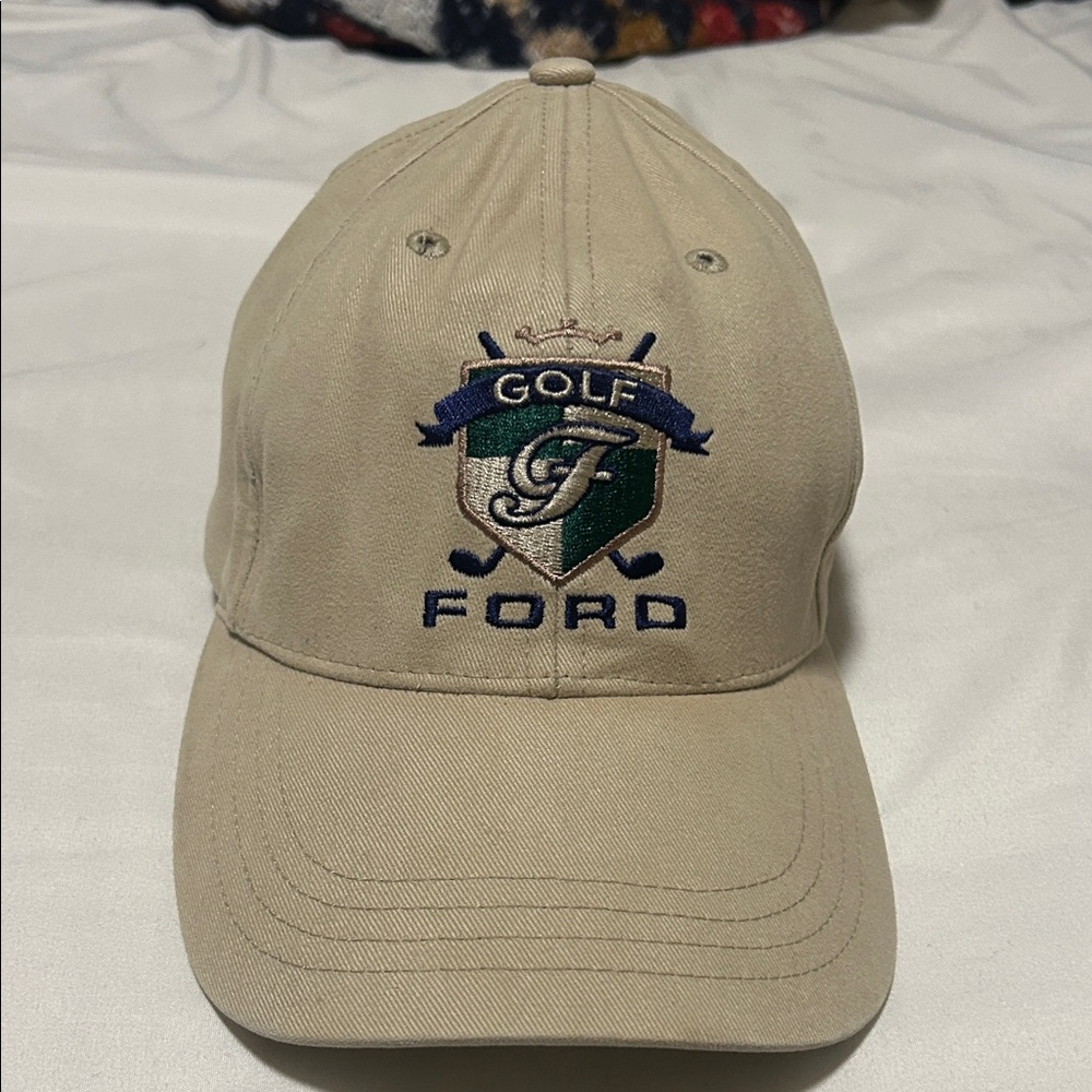 Ford Golf Beige Cap with Blue and Green Logo